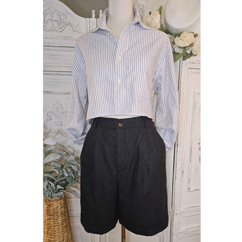Vintage Signature Expressions Wool Blend Charcoal Grey Taylored Short Pants